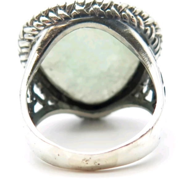 Vtg. LUC (Lucas LaMeth) 925 Silver and Genuine Quartz Ring, size 7.5, wt. 8.6 g - Picture 5 of 8